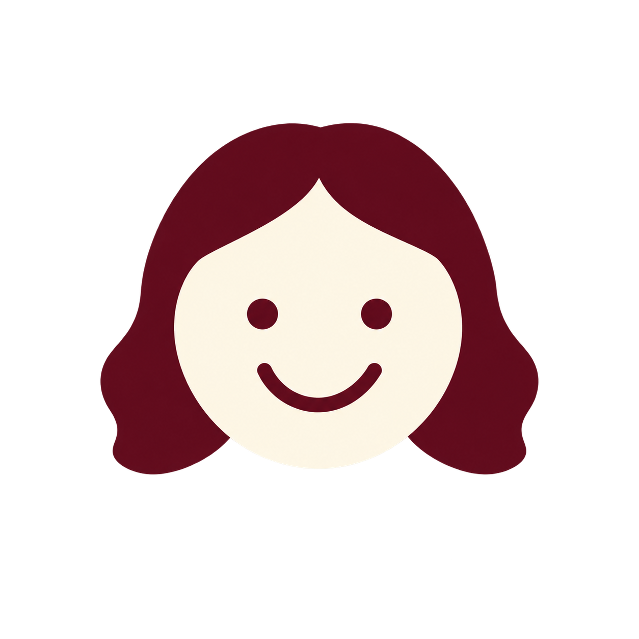 Simple smiley woman avatar for Vic